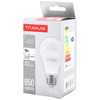 Лампа светодиодная Titanum A60 10W E27 4100K
