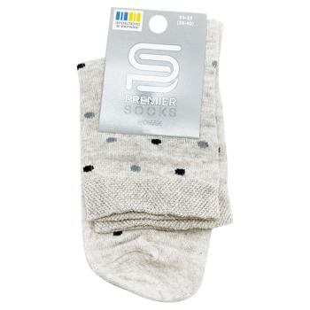 Шкарпетки Premier Socks жіночі Горох р.23-25 молочний - купити, ціни на Чудо Маркет - фото 1
