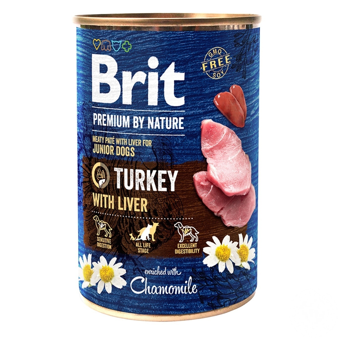 

Влажный корм для щенков и молодых собак Brit Premium By Nature Turkey with Liver индейка 800г