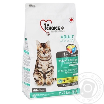 Корм сухий 1st Choice Adult Weight Control для стерилізованих котів 2.72кг - купити, ціни на MasterZoo - фото 1