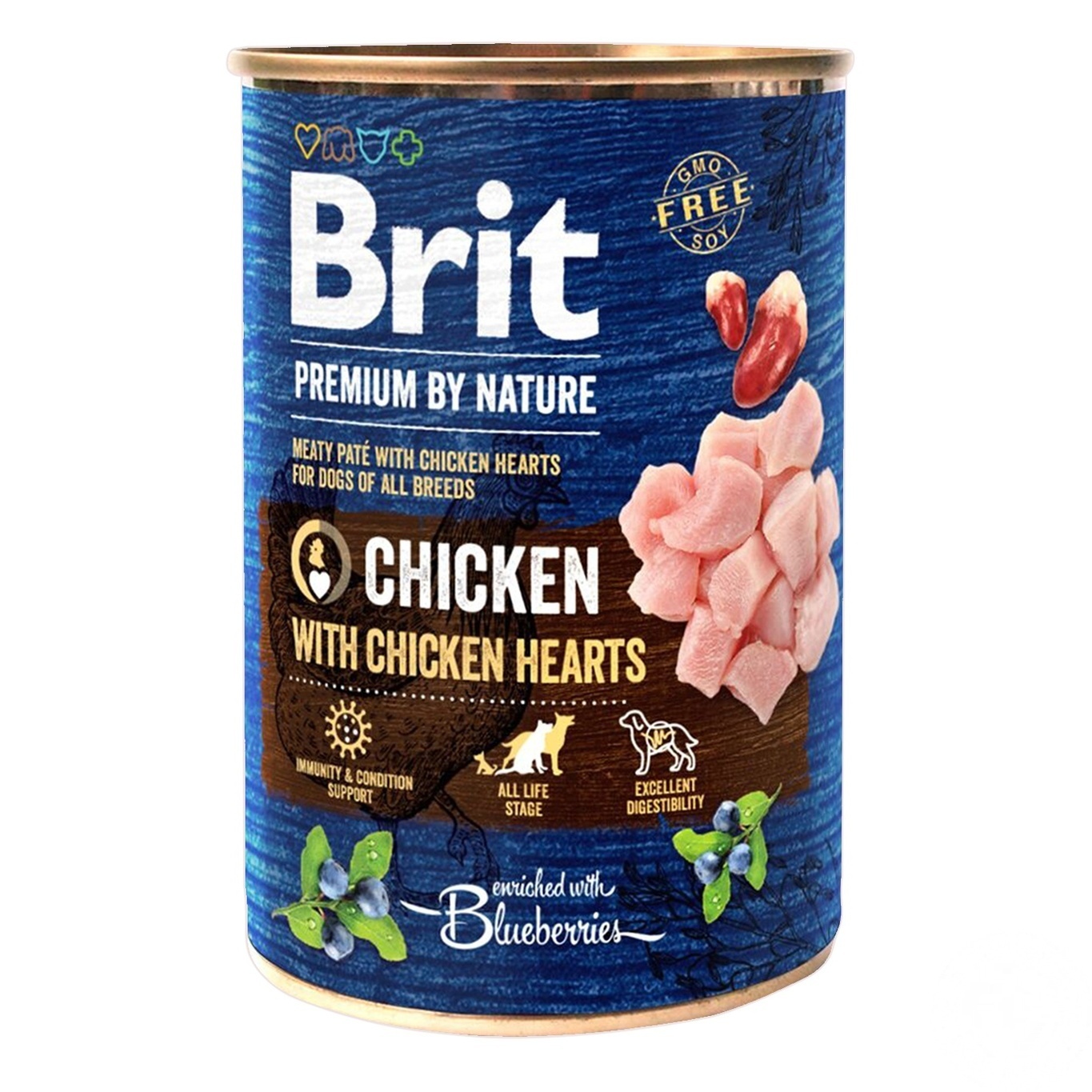 

Влажный корм для собак Brit Premium By Nature Chicken with Hearts курица 800г
