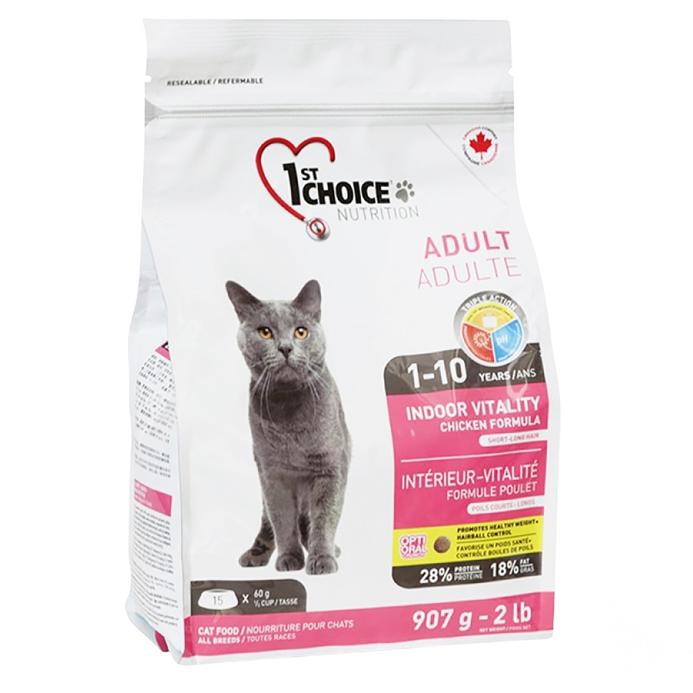 

Корм сухой 1st Choice Indoor Vitality с курицей для котов 907г