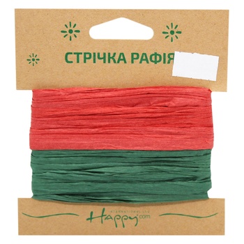 Happycom Decoration Set Ribbon-cocoon Raffia 2pcs 38mm*8m in assortment - buy, prices for ULTRAMARKET - photo 1