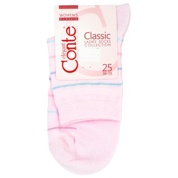 Conte Elegant Classic Light Pink Women's Socks 25s - buy, prices for ULTRAMARKET - photo 1