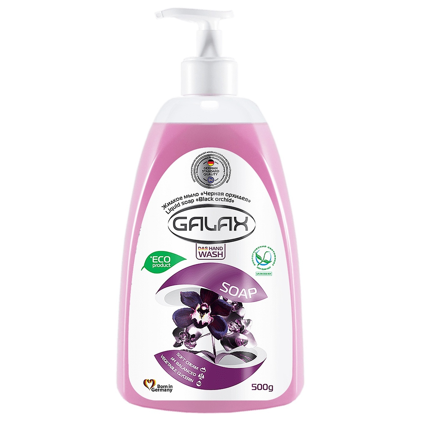 

Мило рідке Galax Чорна орхідея антибактеріальне 500мл
