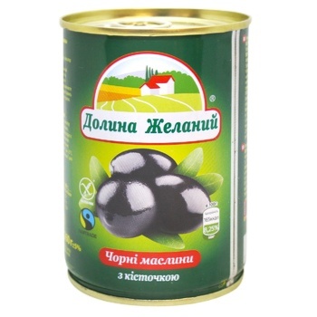 Маслини Долина Желаний з кісточкою 260г - купити, ціни на МегаМаркет - фото 1