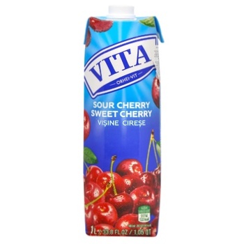 Vita Sour Cherry-Sweet Cherry Nectar 1l - buy, prices for MegaMarket - photo 2