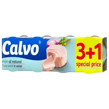 Тунець Calvo у власному соку 4Х80г - купити, ціни на Восторг - фото 1