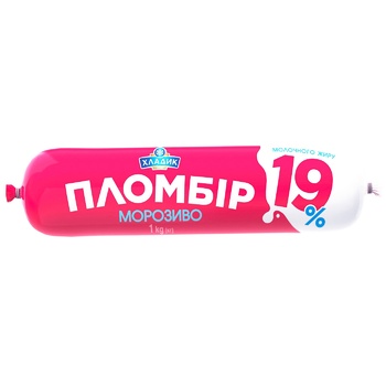 Морозиво Хладик Пломбір 19 пломбір 19% 1кг