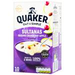 Каша вівсяна Quaker Родзинки-журавлина-яблуко швидкого приготування 38,5г х 10шт