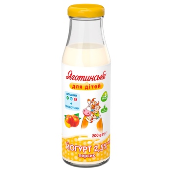 Yagotynske for Children Peach Yogurt from 8 Months  2.5% 200g - buy, prices for Auchan - photo 1