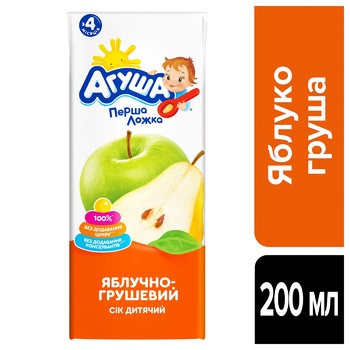 Сік Агуша яблуко-груша освітлений для дітей з 4 місяців 200мл - купити, ціни на METRO - фото 3