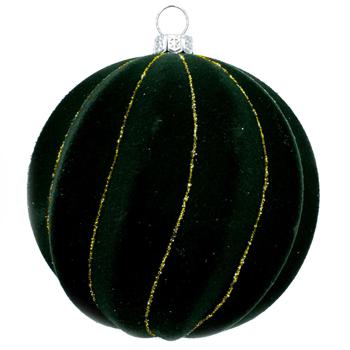 Elegia Velvet Dark Green Christmas Tree Ball 8cm - buy, prices for METRO - photo 1