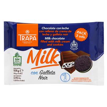 Trapa Milk Chocolate with Cookies and Milk Cream Bar 3pcs*35g - buy, prices for NOVUS - photo 1