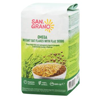 San Grano Omega Instant Oat Flakes with Flax Seeds 500g - buy, prices for ULTRAMARKET - photo 1