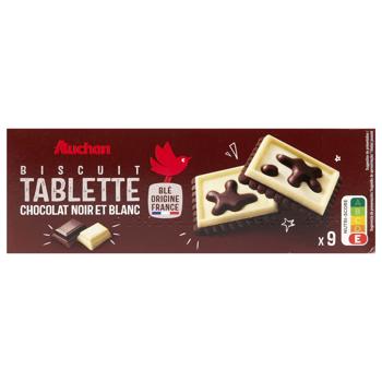 Печиво Auchan з білим та чорним шоколадом 115г