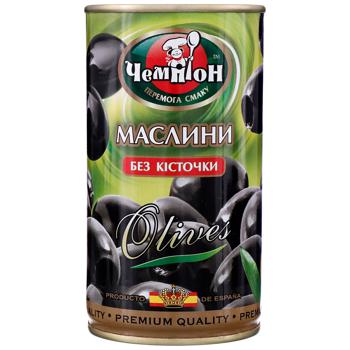 Champion Pitted Large Black Olives 370ml - buy, prices for Torba - photo 1
