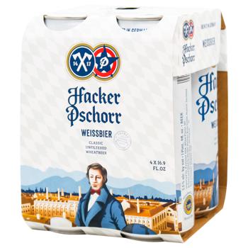 Пиво Weissbier Hacker-Pschorr 5,5% 4х0,5л - купить, цены на ULTRAMARKET - фото 1