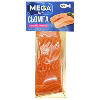 Сьомга Mega hit філе-шматок холодного копчення 200г - купити, ціни на Чудо Маркет - фото 1