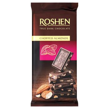 Roshen Chopped Almond Dark Chocolate 85g - buy, prices for Ideal - photo 1
