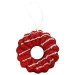 Украшение Пончик красный с бисерной лентой