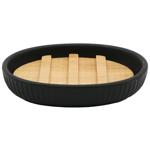 Actuel Ceramic/Bamboo Black Soap Dish