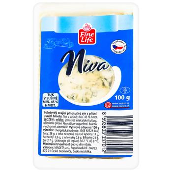 Сир Fine Life Niva з блакитною пліснявою 45% 100г