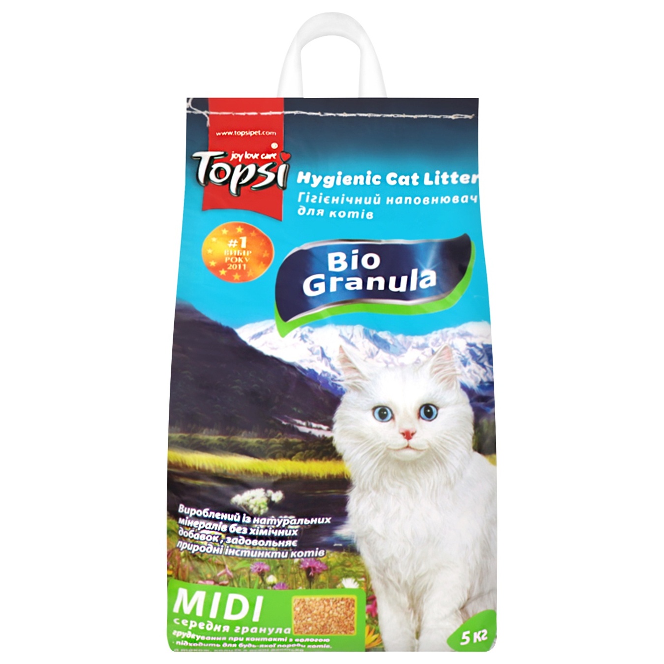 

Наполнитель Topsi Midi для котов 5кг