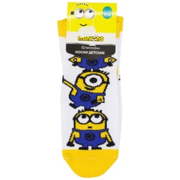 Носки детские Брестские Minions белый размер 17-18 - купить, цены на - фото 1