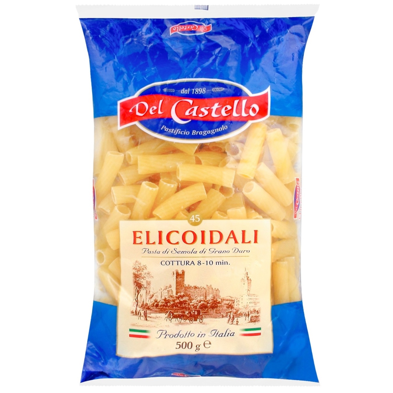 

Макаронные изделия Del Castello №45 Elicoidali Перья трубы 500г
