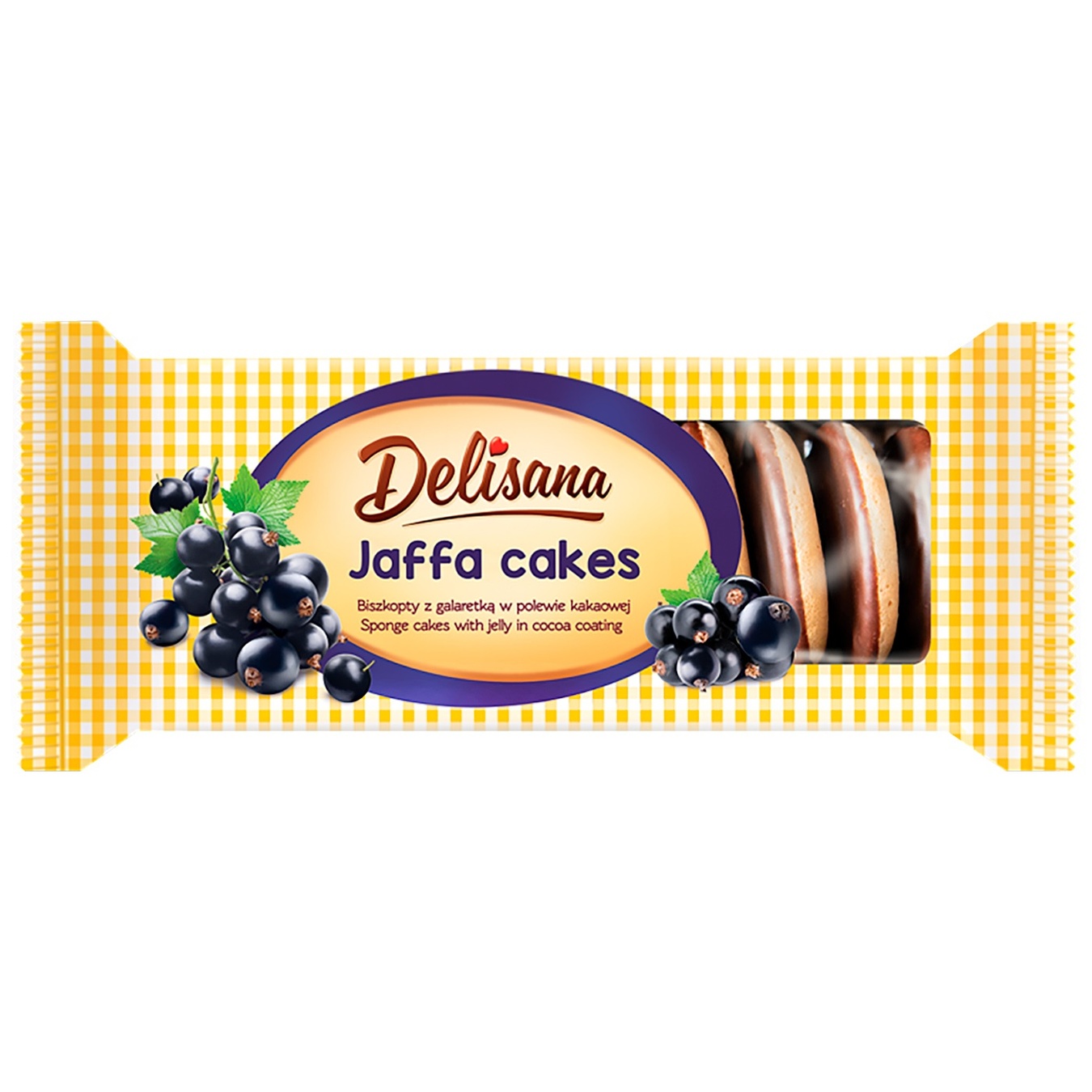 

Печенье Delisana со вкусом черной смородины с желе в какао бисквите 135г