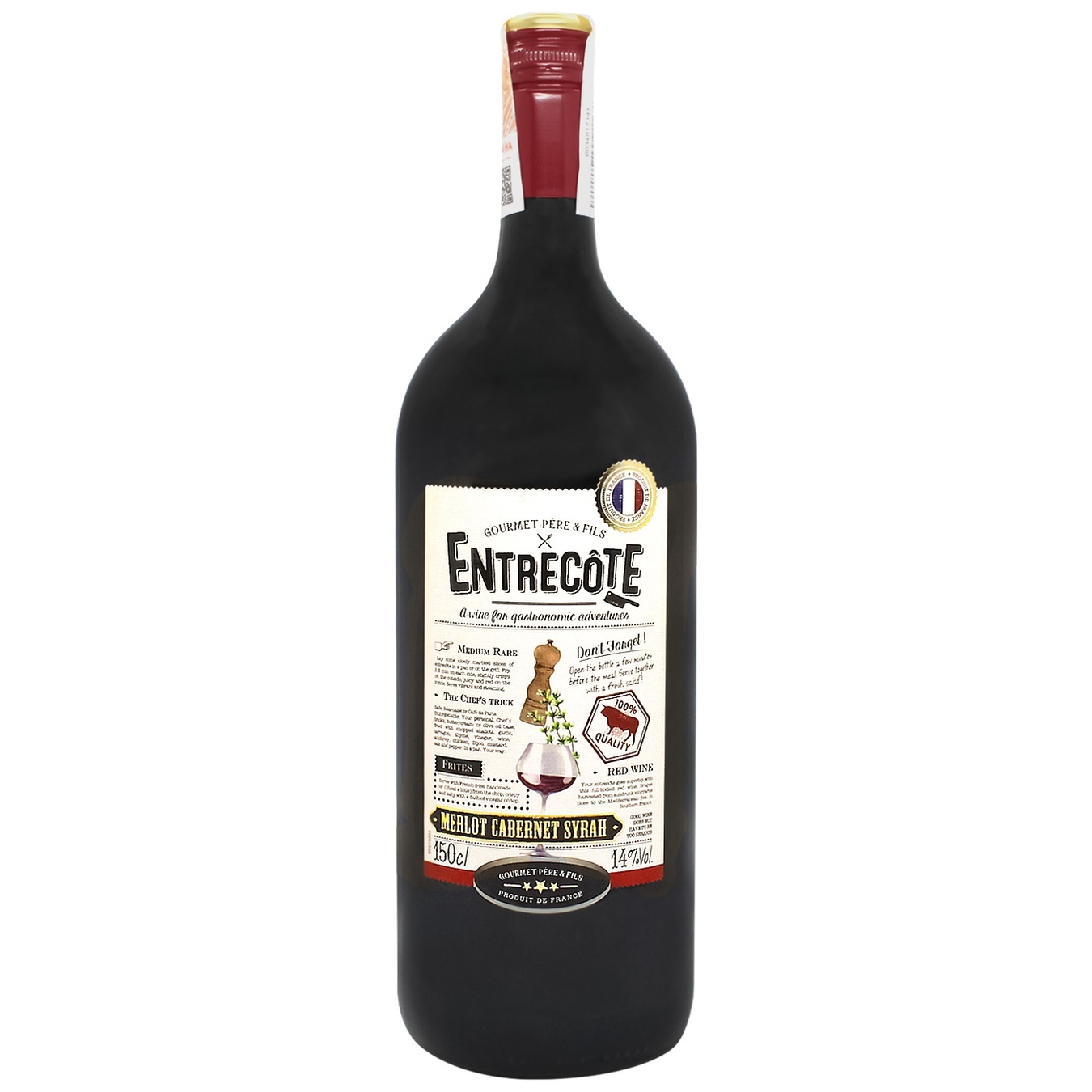 

Вино Gourmet Pere & Fils Entrecote красное полусладкое 13.5% 1,5л