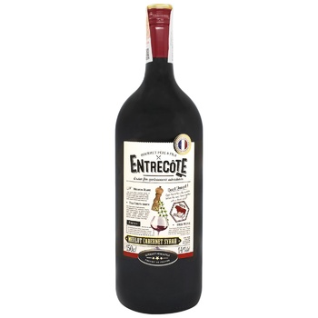 Вино Gourmet Pere & Fils Entrecote красное полусухое 13,5% 1,5л - купить, цены на МегаМаркет - фото 1