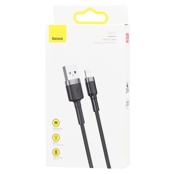 Baseus Cafule Lightning Gray/Black Cable 2.4A 1m - buy, prices for COSMOS - photo 1