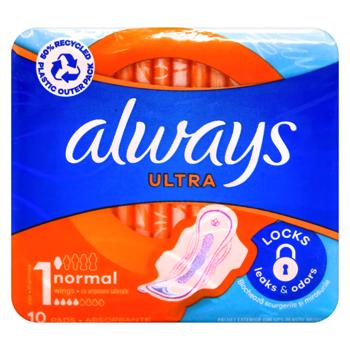 Прокладки гигиенические Always Ultra Normal 1 10шт - купить, цены на КОСМОС - фото 1