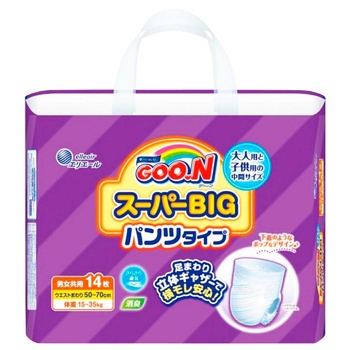 Goo.N XXXL Super Big Unisex Diapers-Panties 15-35kg 14pcs - buy, prices for COSMOS - photo 2