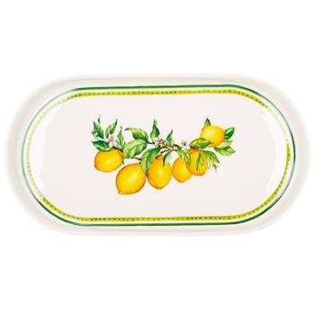 Bona Di Sicilian Lemon Porcelain Dish 30.5x16x2.5cm
