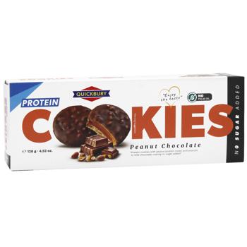 Печенье Quickbury протеиновое с арахисом и шоколадом 128г - купить, цены на - фото 2
