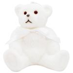 Прикраса ялинкова Bona Di Ведмедик 12см білий