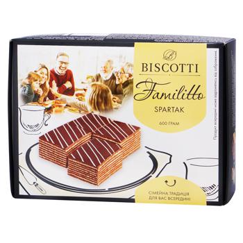 Тістечко Biscotti Spartak Familitto бісквітне 600г - купити, ціни на Auchan - фото 1