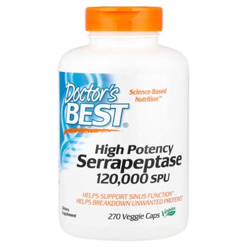Doctor's Best High Potency Serrapeptase 120000 SPU 270 capsules - buy, prices for Biotus - photo 1