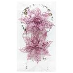 Украшение елочное Цветы розовые 2шт*15см