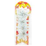 Набор бантов-цветов серебряные 4шт 13*11см