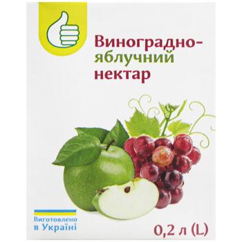 Нектар Auchan виноград-яблуко 200мл - купити, ціни на - фото 2