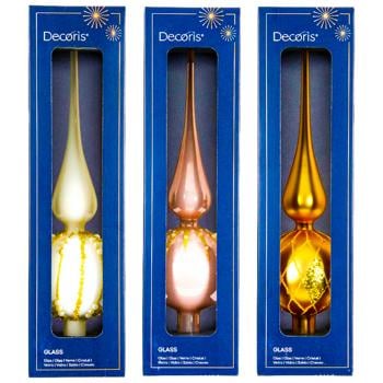 Верхівка для ялинки Decoris 8х31см в асортименті - купити, ціни на METRO - фото 1