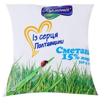 Garmonija Sour Cream 15% 350g - buy, prices for Chudo Market - photo 1