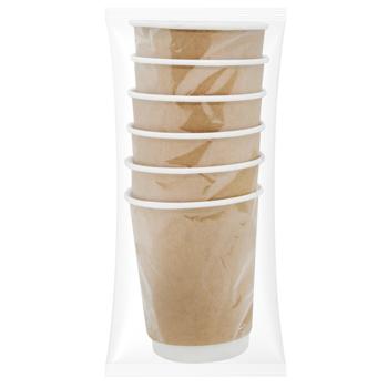 Inpack Set of 2-Ply Craft Paper Disposable Cups 250ml 6pcs White - buy, prices for NOVUS - photo 1