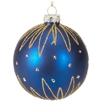 Шар елочный Koopman с блестящим декором 8см в ассортименте - купить, цены на - фото 3