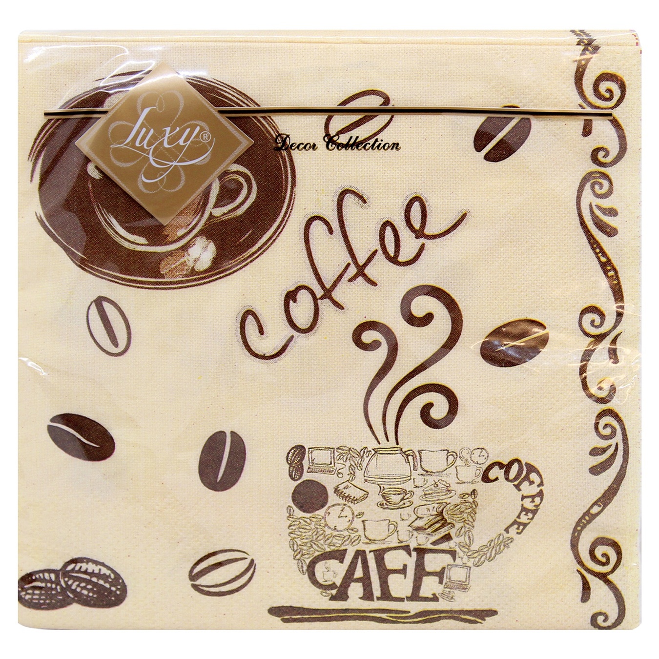 

Салфетки Luxy Кофе 33x33см 3 слоя 20шт
