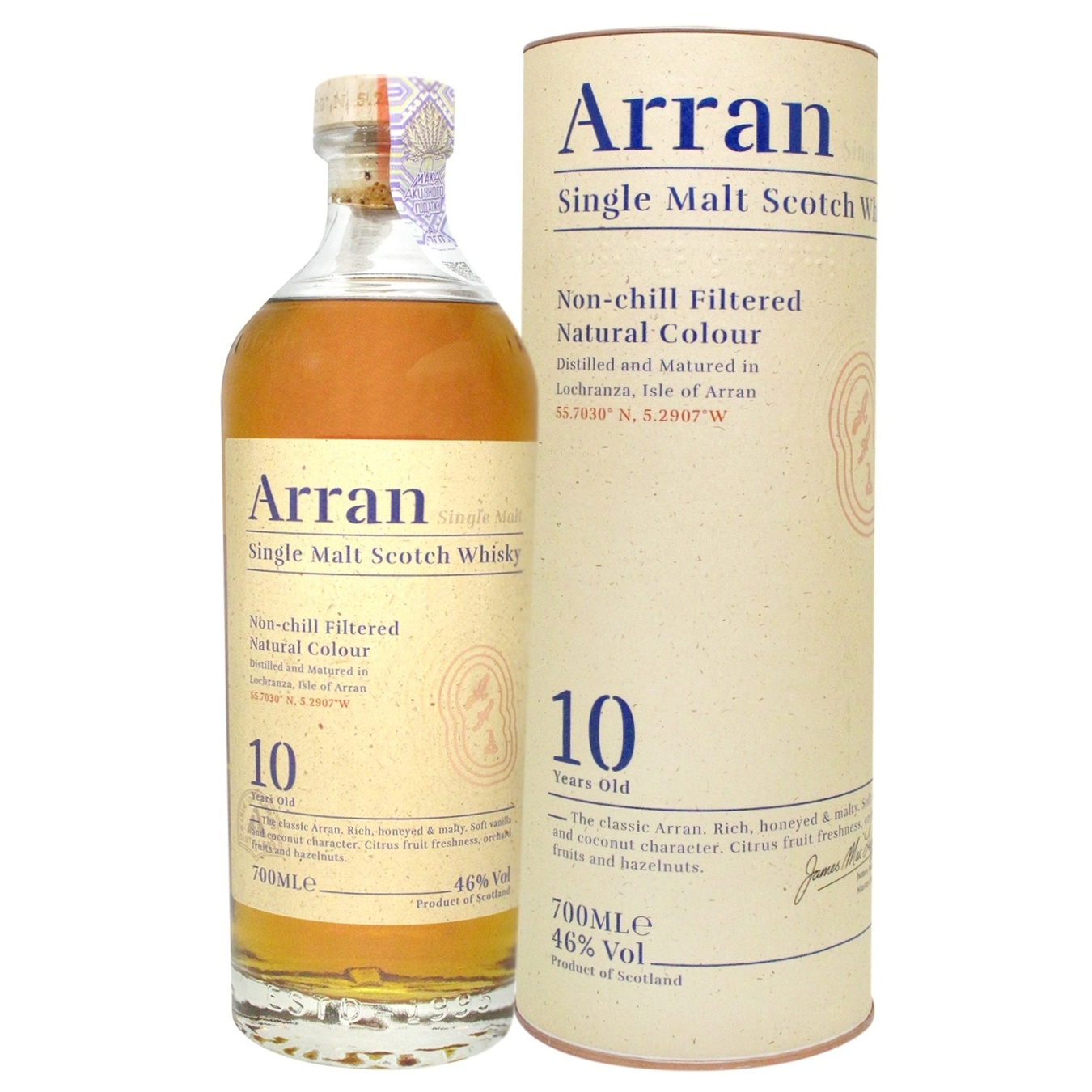 

Виски Arran Malt 10yo в тубусе 46% 0.7л